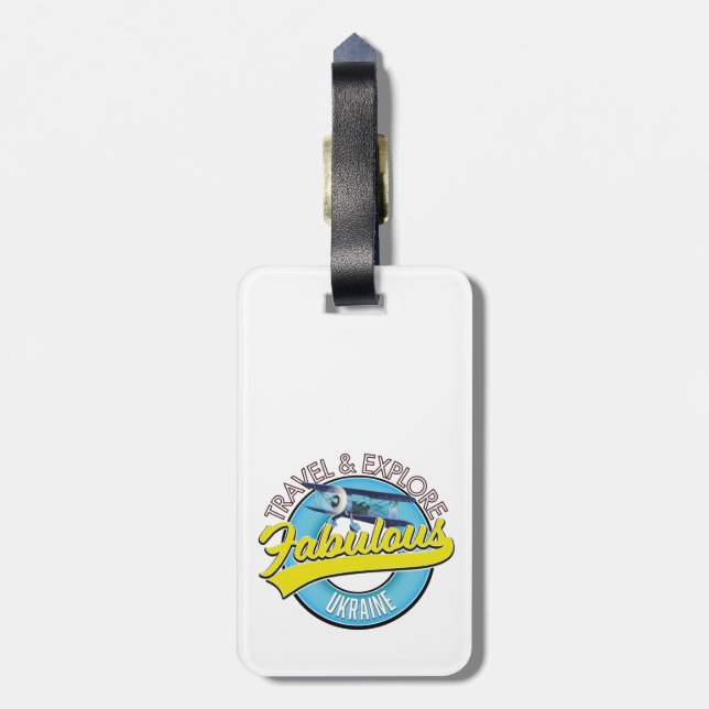 resor utforska fantastiska Ukraina logotyp Bagagebricka (Baksidan Lodrät)