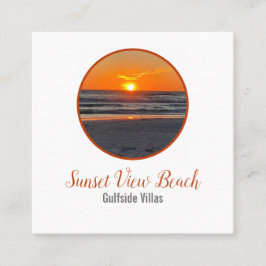 Resort för sunset Coastal Beach Fyrkantigt Visitkort
