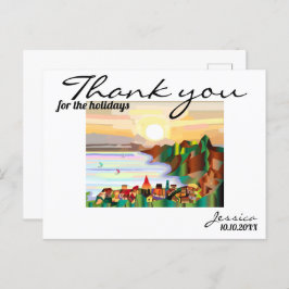 Resort, havs-kusten, segelbåtar vykort