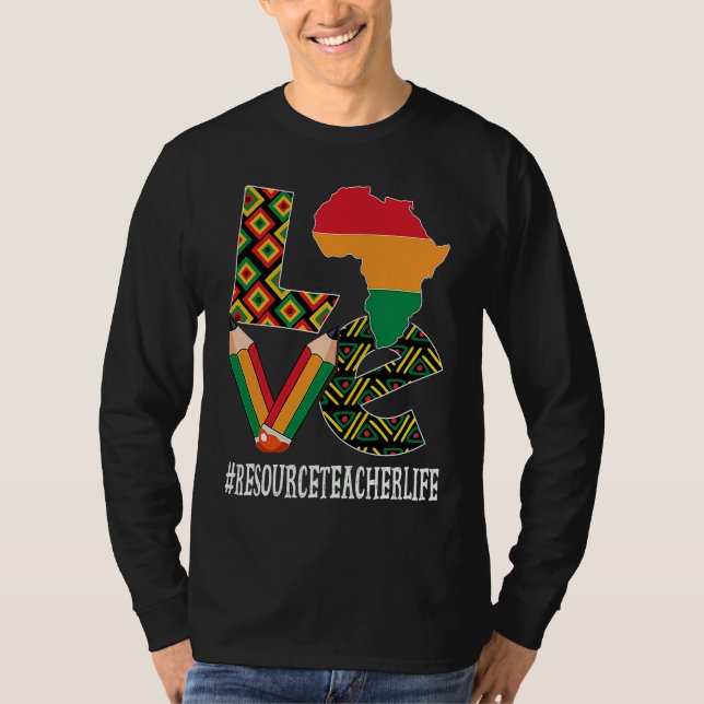 Resource Teacher Love African American Black Histo T Shirt (Framsida)