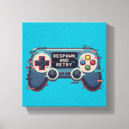 Respawn and Retry - Retro Gaming Glitch Art Canvastryck