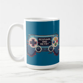 Respawn and Retry - Retro Gaming Glitch Art Kaffemugg