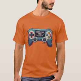 Respawn and Retry - Retro Gaming Glitch Art T Shirt