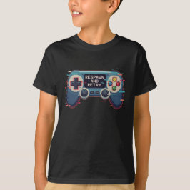 Respawn and Retry - Retro Gaming Glitch Art T Shirt