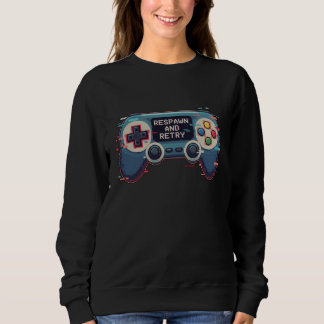 Respawn and Retry - Retro Gaming Glitch Art T Shirt