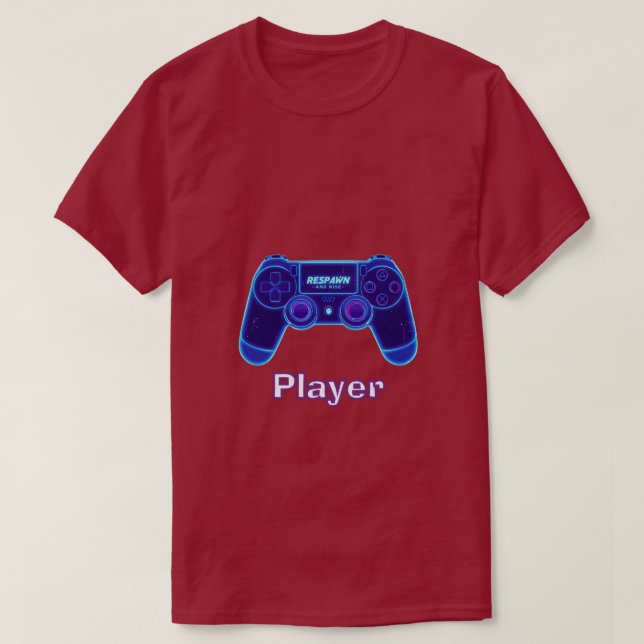 Respawn And Rise Neon Controller Konst T Shirt (Design framsida)