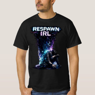 RESPAWN IRL – Glitch Gamer Utbrändhet Design T Shirt