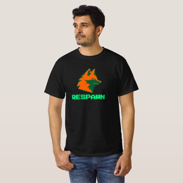 RESPAWN – Neon Gamer Fox Logo T Shirt (Hel framsida)