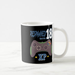 Respawnad Med 18 Xp Videospelare 18-årsdag Gif Kaffemugg