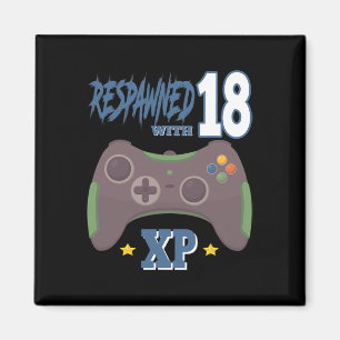Respawnad Med 18 Xp Videospelare 18-årsdag Gif Magnet
