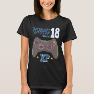 Respawnad Med 18 Xp Videospelare 18-årsdag Gif T Shirt