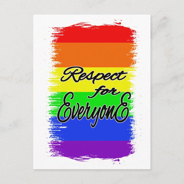 Respect for Everyone | LGBTQ+ Pride Postkarte Vykort (Framsida)
