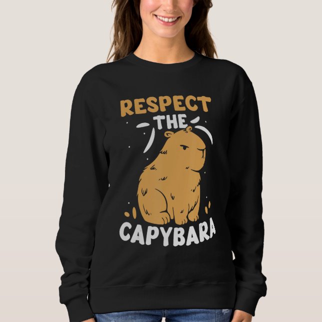 Respect The Capybara  Capybaras Animal Rodent T Shirt (Framsida)
