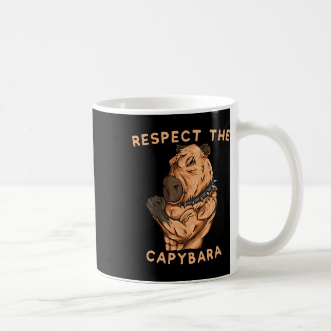 Respect The Capybara - Funny Fitness Bodybuilder R Kaffemugg (Höger)