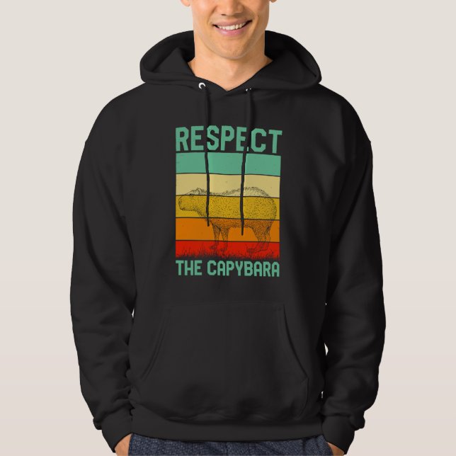 Respect The Capybara Whisperer Wildlife  Animal Ro Hoodie (Framsida)