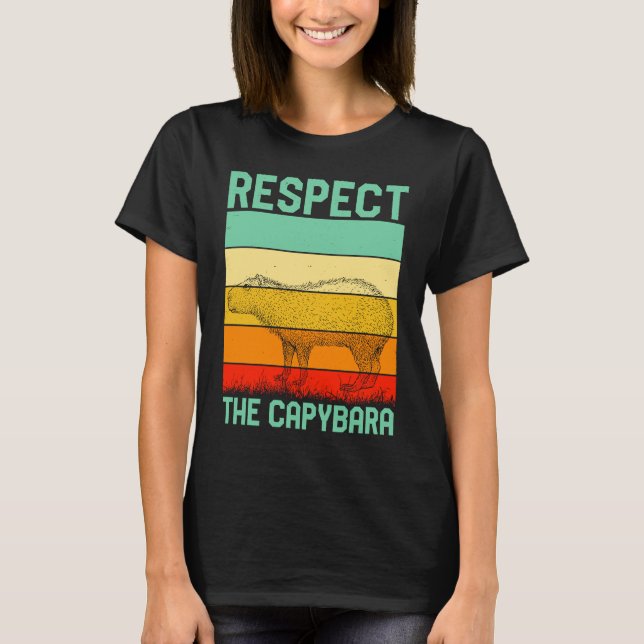 Respect The Capybara Whisperer Wildlife  Animal Ro T Shirt (Framsida)