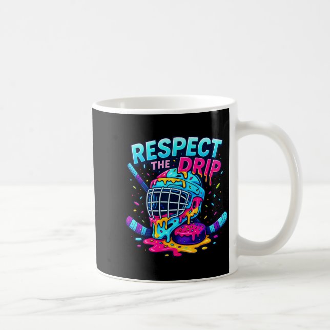 Respect The Drip Ice Hockey Stick &amp; Puck Dripn Kaffemugg (Höger)
