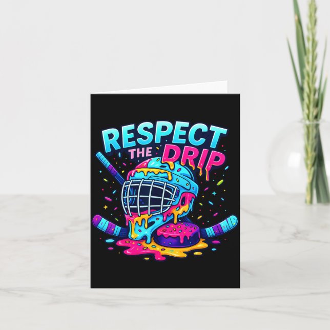 Respect The Drip Ice Hockey Stick &amp; Puck Dripn Kort (Framsida)