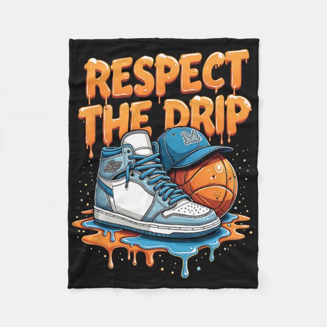 Respect The Drip Sneaker Swag Sketll Street Style  Fleecefilt (Framsidan)