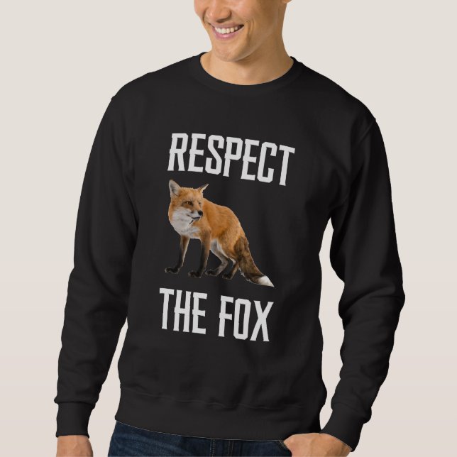 Respect The Fox Wild Animal Zookeeper For Fox Lång Ärmad Tröja (Framsida)