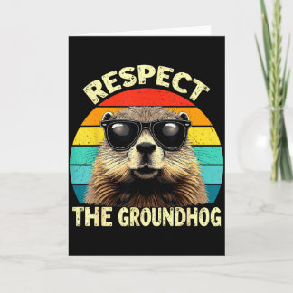 Respect The Groundhog Lover Vintage Animal Ground  Kort