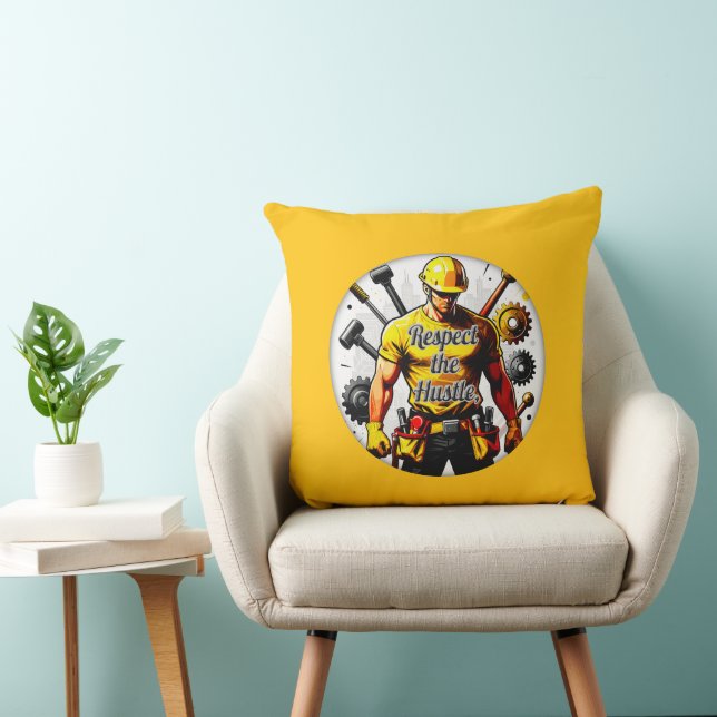 Respect the Hustle Construction Worker Design – La Kudde (Stol)