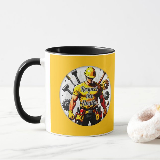 Respect the Hustle Construction Worker Design – La Mugg (Med munk)