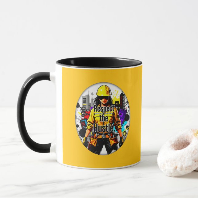 Respect the Hustle Worker Illustration – Industria Mugg (Med munk)