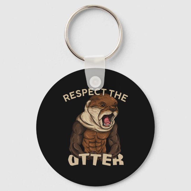 Respect The Otter - Muscular Fitness Bodybuilder A Nyckelring (Framsida)