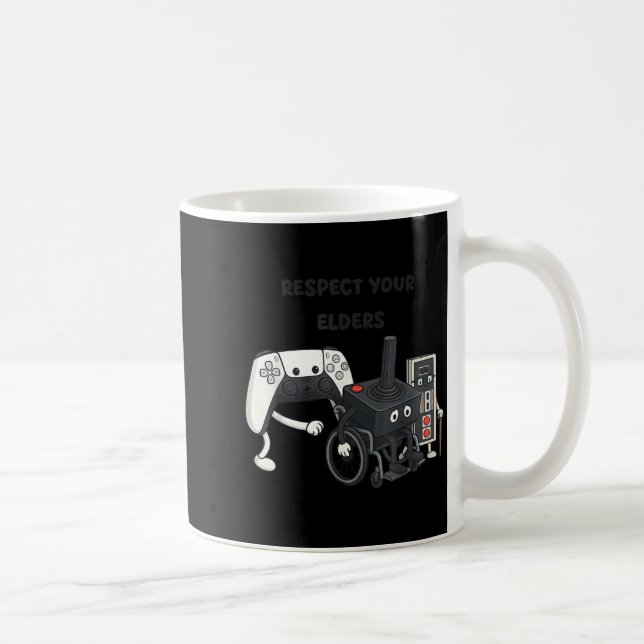 Respect Your Elders Funny Gaming 80s Style Old New Kaffemugg (Höger)