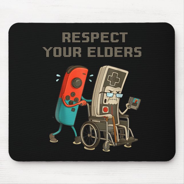 Respect Your Elders Funny Retro Gaming Clic Consol Musmatta (Framsidan)