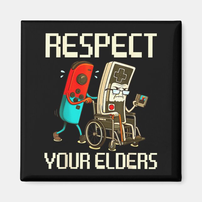 Respect Your Elders Gaming Clic  Magnet (Framsidan)