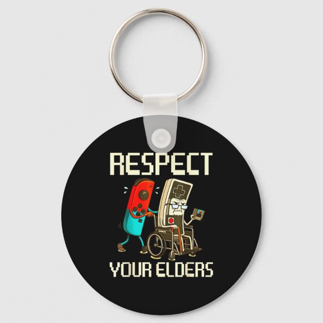 Respect Your Elders Gaming Clic  Nyckelring (Framsida)