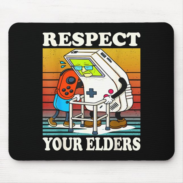 Respect Your Elders Gaming Control 80s Retro Funny Musmatta (Framsidan)