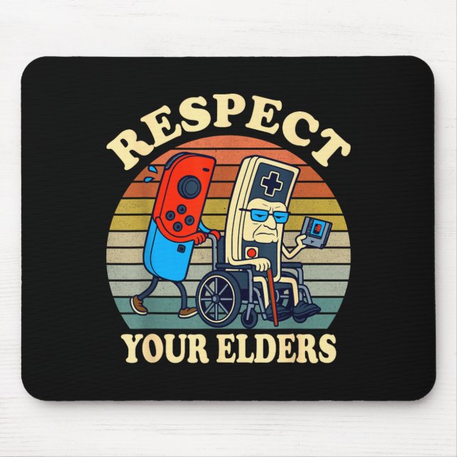 Respect Your Elders Gaming Control 80s Retro Funny Musmatta (Framsidan)