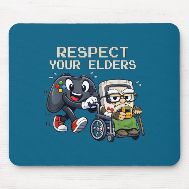 Respect Your Elders Gaming Control Retro Funny Gam Musmatta (Framsidan)