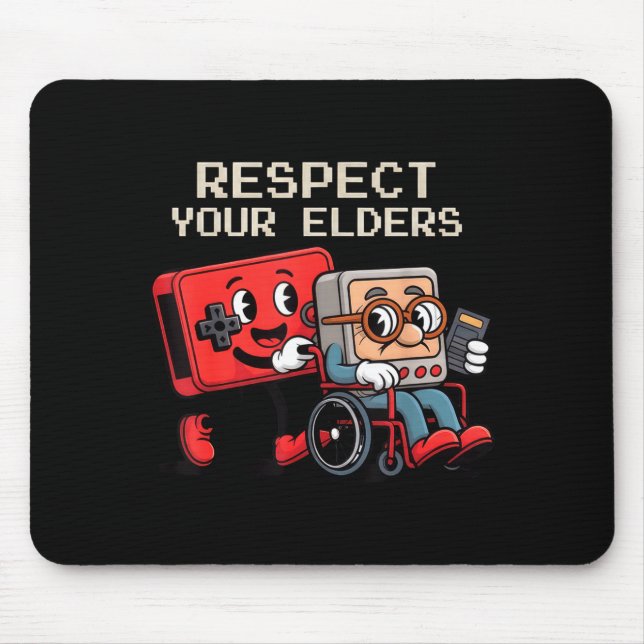 Respect Your Elders Gaming Control Retro Funny Gam Musmatta (Framsidan)