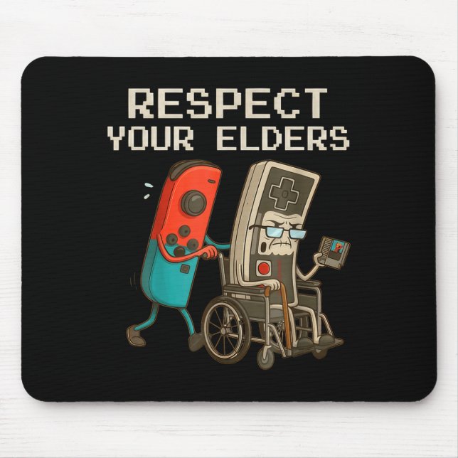 Respect Your Elders Gaming Control Retro Funny Gam Musmatta (Framsidan)