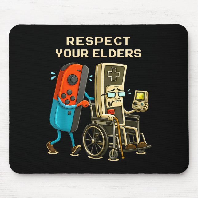 Respect Your Elders Gaming Control Retro Funny Gam Musmatta (Framsidan)