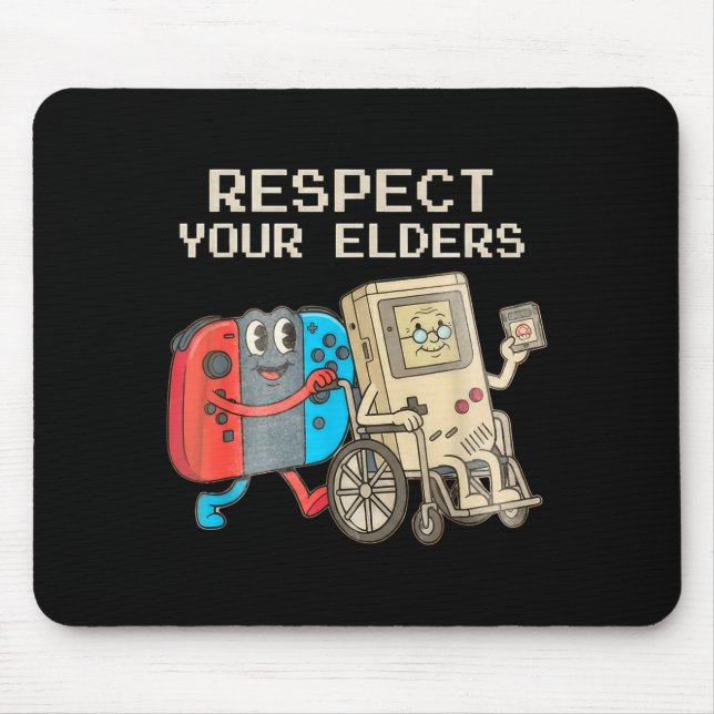 Respect Your Elders Gaming Control Retro Funny Gam Musmatta (Framsidan)