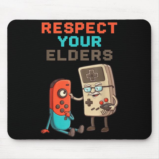 Respect Your Elders Gaming Control Retro Funny Gam Musmatta (Framsidan)