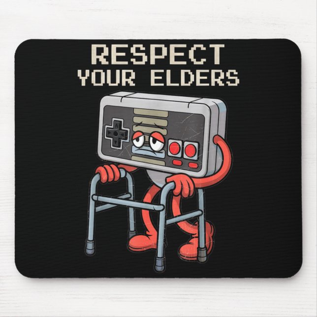 Respect Your Elders Gaming Control Retro Funny Gam Musmatta (Framsidan)