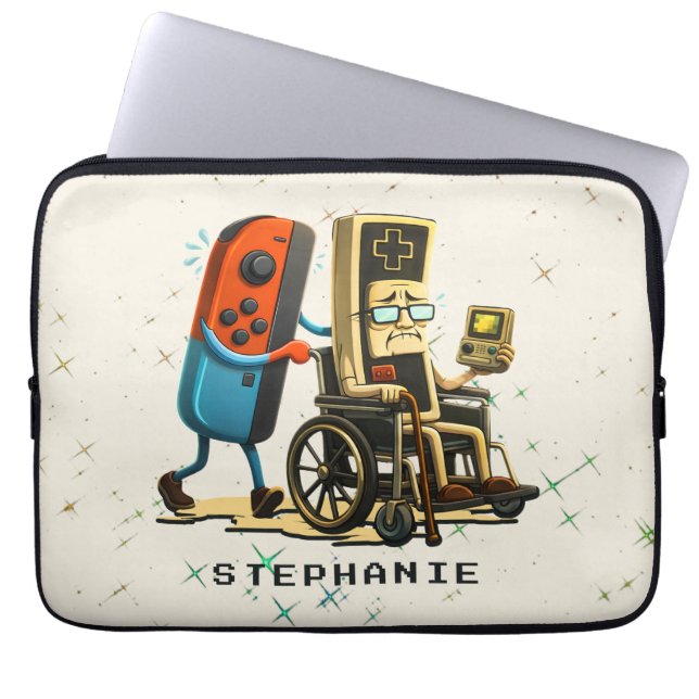 Respect Your Elders Gaming Control Retro Funny Laptop Fodral (Framsidan)