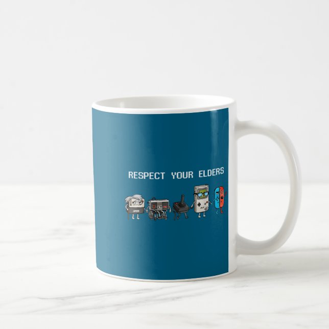 Respect Your Elders Retro Gaming Funny Gamer Contr Kaffemugg (Höger)