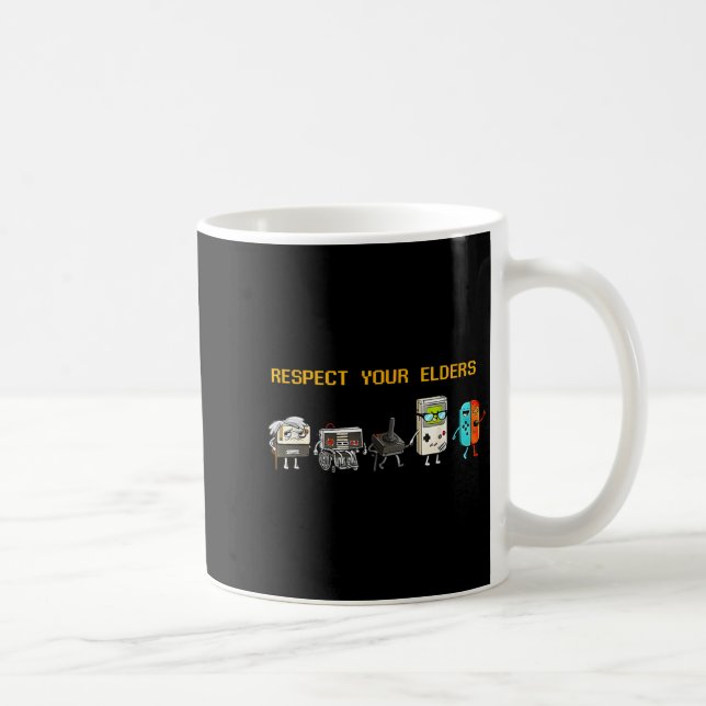 Respect Your Elders Retro Gaming Funny Gamer Contr Kaffemugg (Höger)
