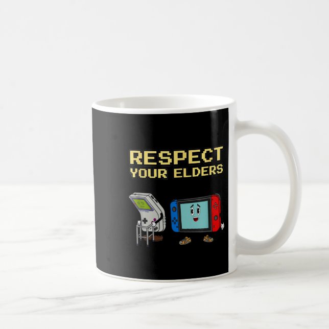 Respect Your Elders Retro Gaming Funny Gamer Contr Kaffemugg (Höger)