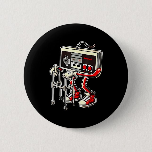 Respect Your Elders Retro Gaming Funny Gamer Contr Knapp (Framsida)