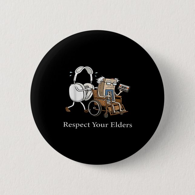 Respect Your Elders Retro Gaming Funny Gamer Contr Knapp (Framsida)