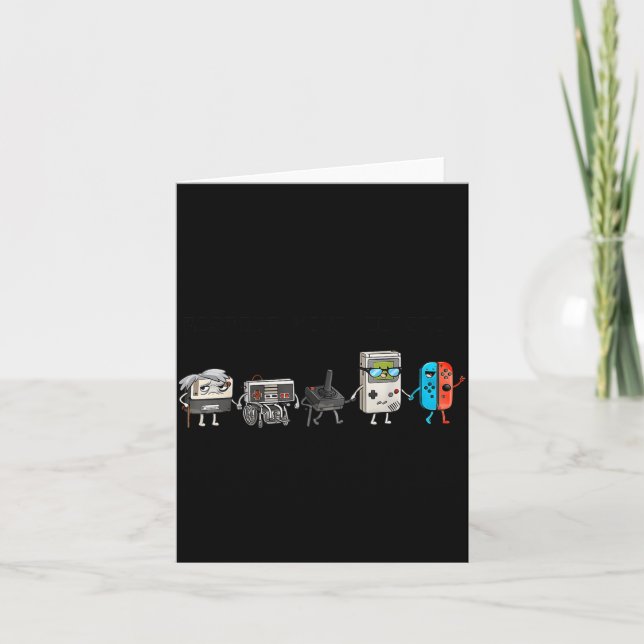 Respect Your Elders Retro Gaming Funny Gamer Contr Kort (Framsida)