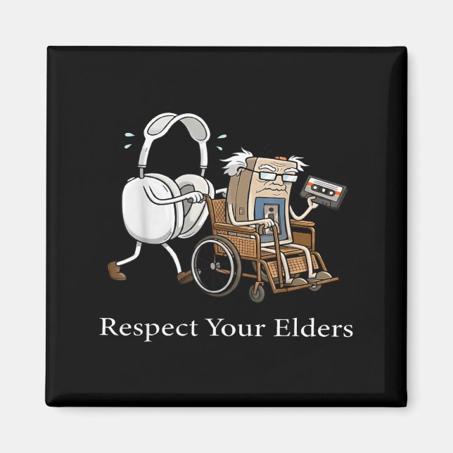 Respect Your Elders Retro Gaming Funny Gamer Contr Magnet (Framsidan)